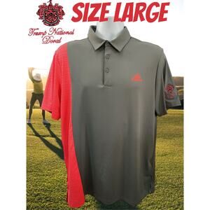adidas climachill polo Trump National Doral Golf Shirt Size L Pink And Grey